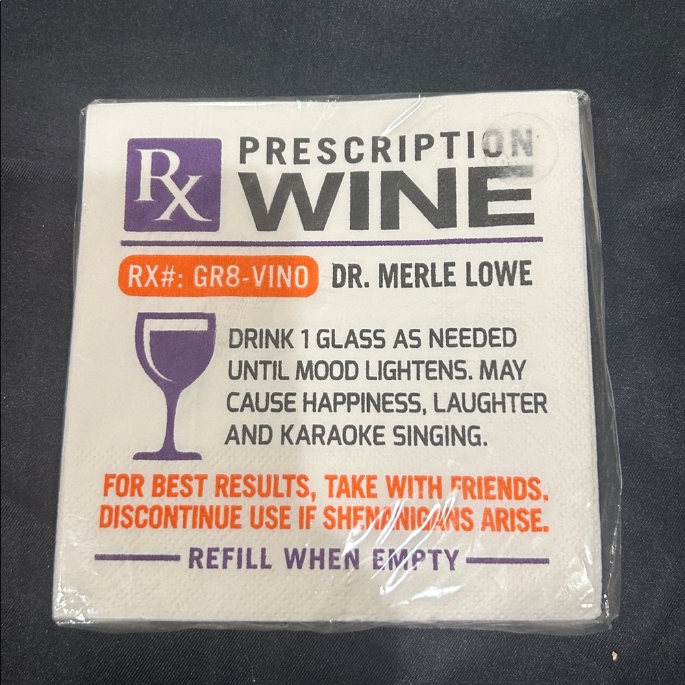 Wine Novelty Napkins new and sealed beverage napkins perfect for parties